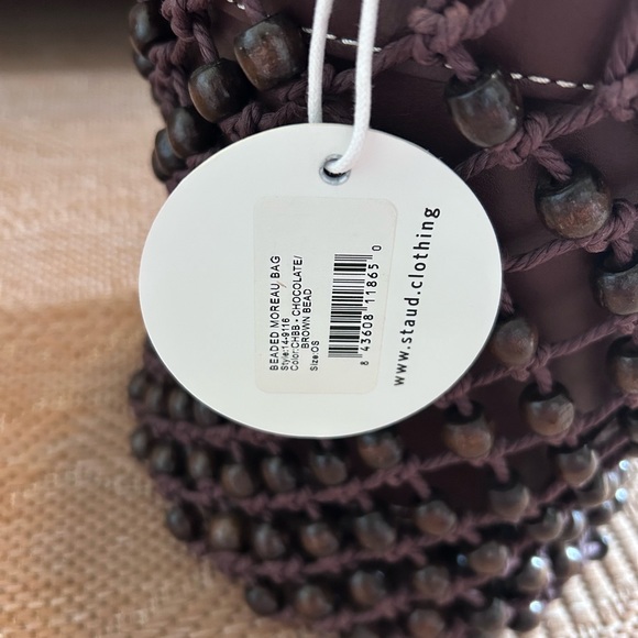 NWT Staud Beaded Moreau Bag Chocolate - Picture 5 of 6